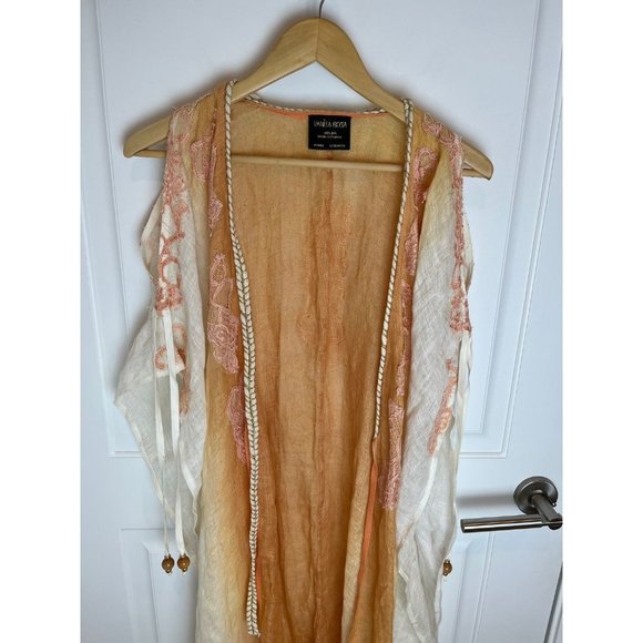 Orange and Cream Scarf Wrap - Picture 2 of 16